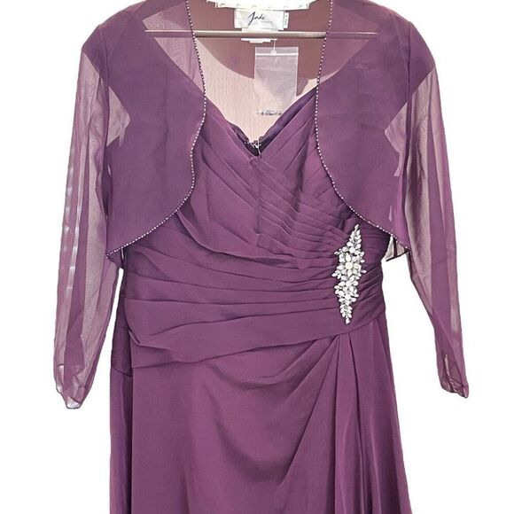Jade By Jasmine Women's Plum / Purple Chiffon MOB Formal Gown - Size 8 - NWT 🌟 - Picture 10 of 16